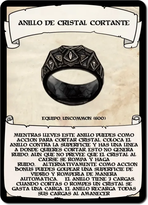 Anillo de cristal cortante