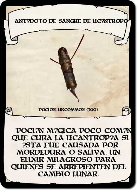 Antídoto de Sangre de Licántropo