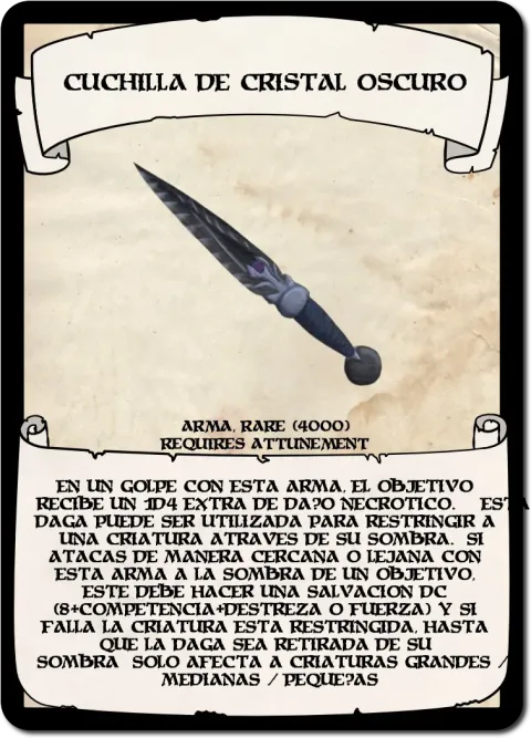 Cuchilla de Cristal oscuro