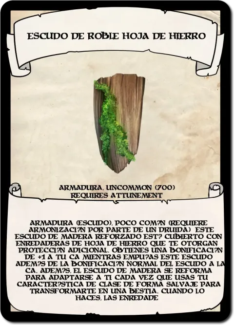 Escudo de roble hoja de hierro