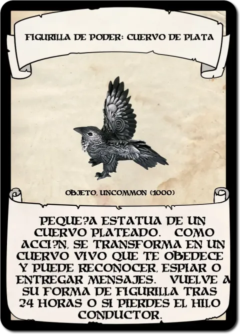Figurilla de Poder: Cuervo de Plata