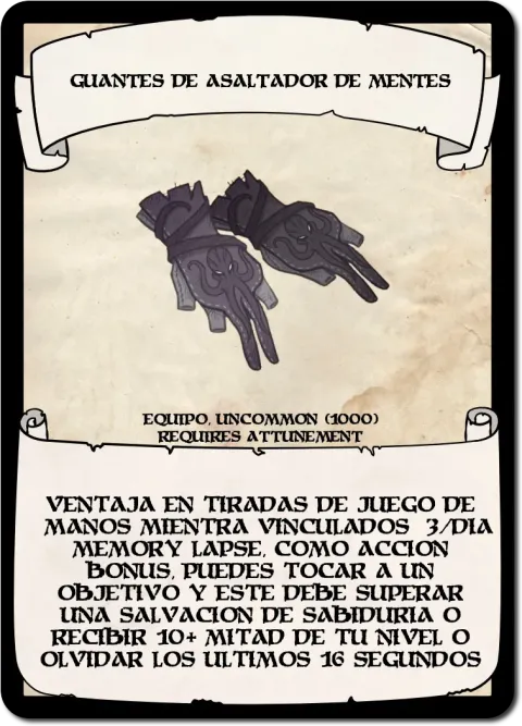 Guantes de asaltador de mentes