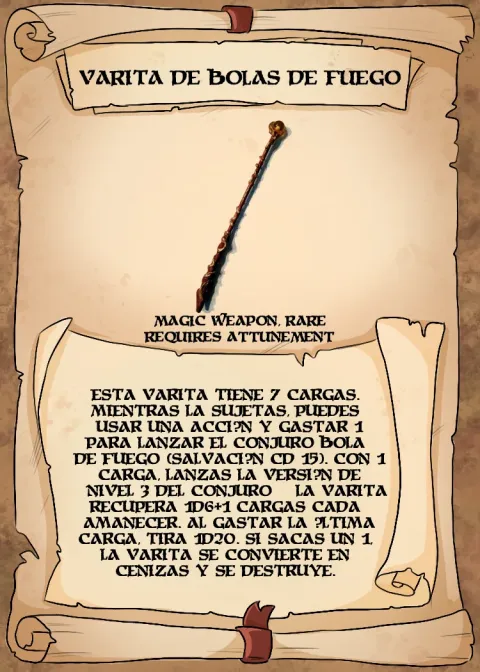 Varita de Bolas de Fuego